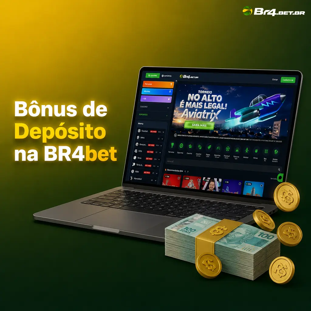 Bônus de depósito BR4bet: 100% até BRL 1.000 para cassino e apostas esportivas, com rollover de 35x em 7 dias