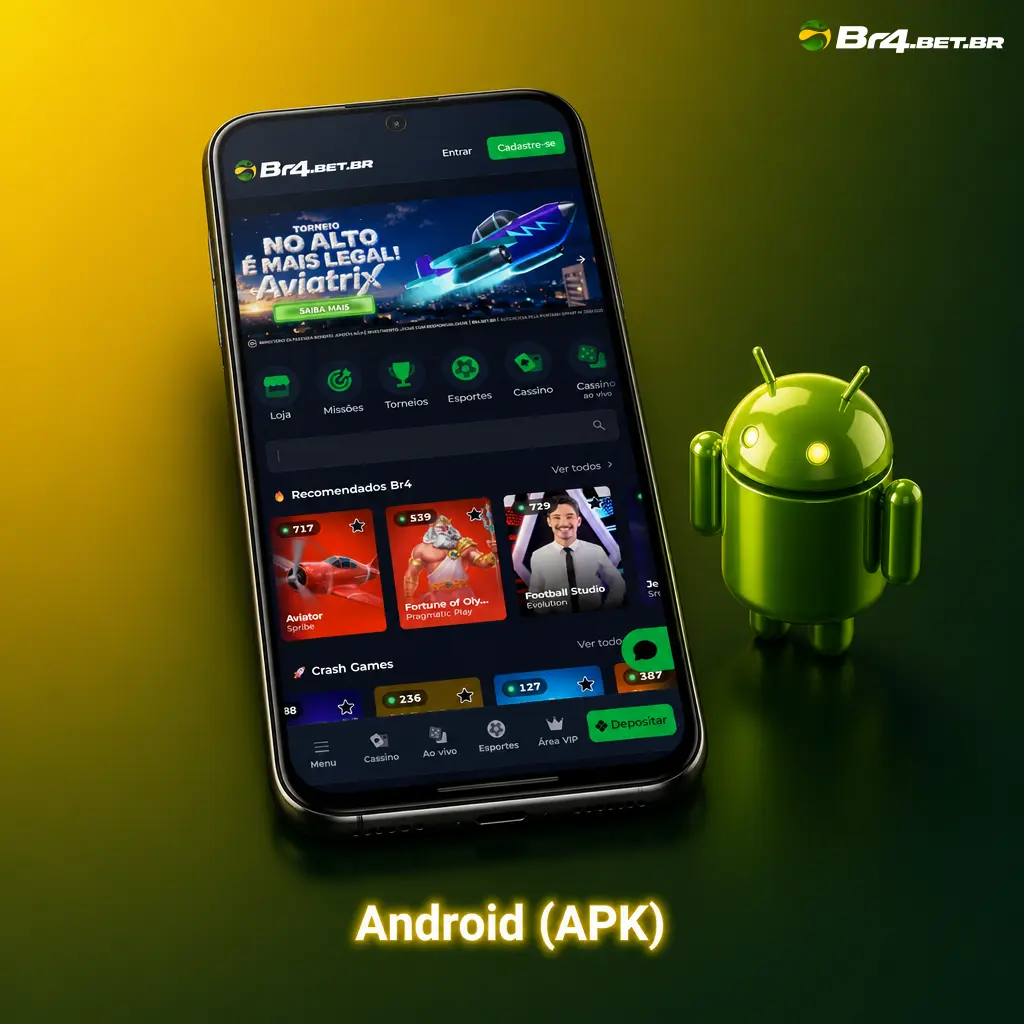Ícone do aplicativo BR4bet em APK para Android, instalação segura fora da Play Store