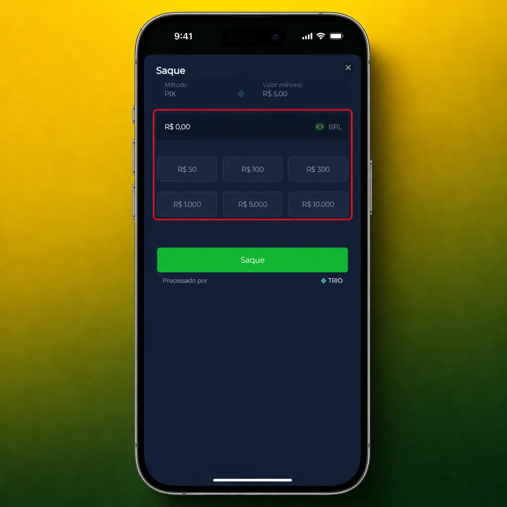Passo a passo para sacar fundos via Pix no aplicativo BR4bet com valor mínimo de R$50