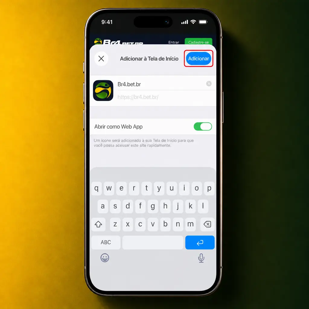 Guia passo a passo para instalar o BR4bet no iOS pela Tela de Início do Safari