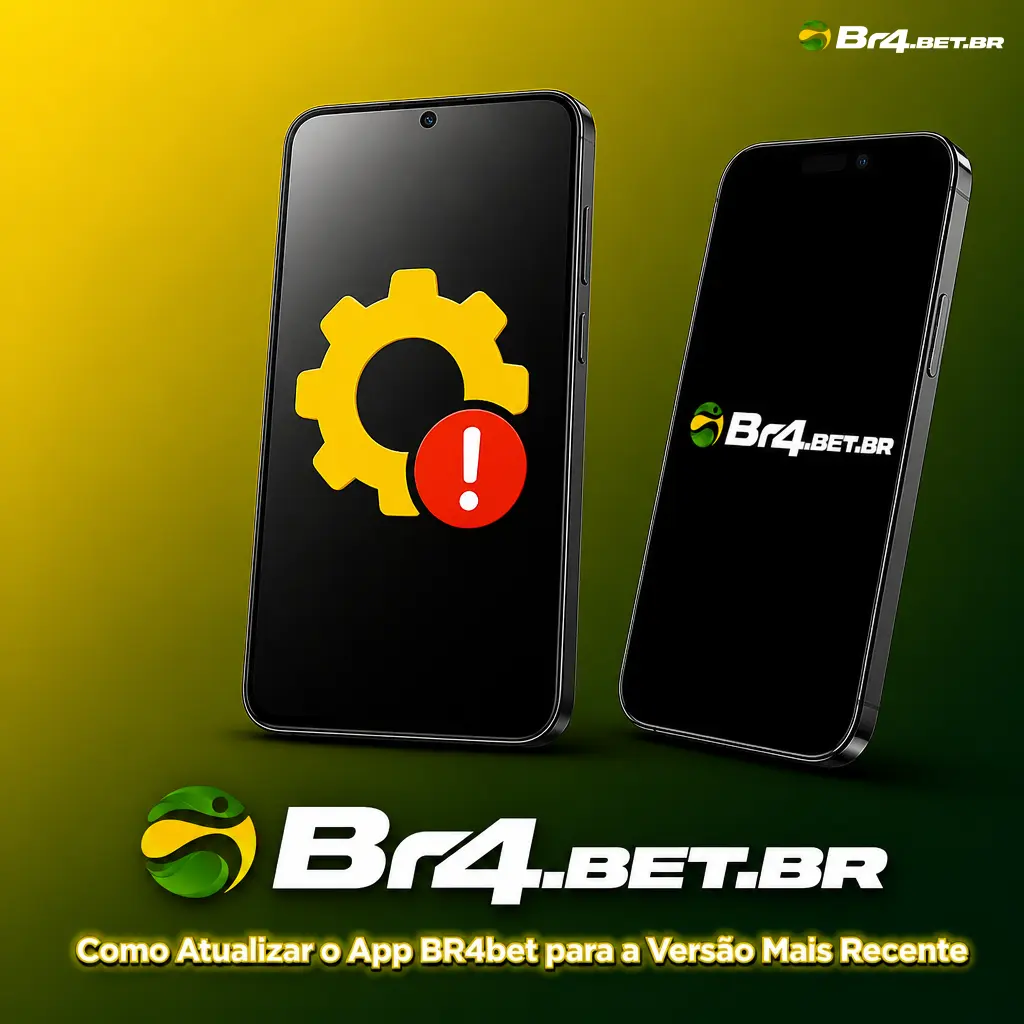 Tela do app BR4bet mostrando como verificar e instalar atualizações para a versão mais recente