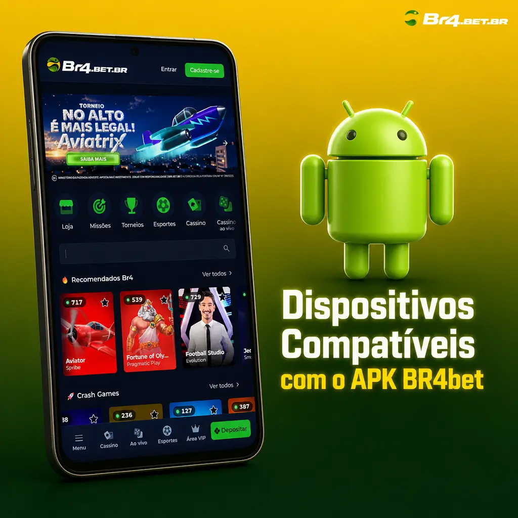 Tabela de dispositivos compatíveis com o APK BR4bet versão 1.4.2, incluindo modelos Samsung, Xiaomi, Oppo e outros