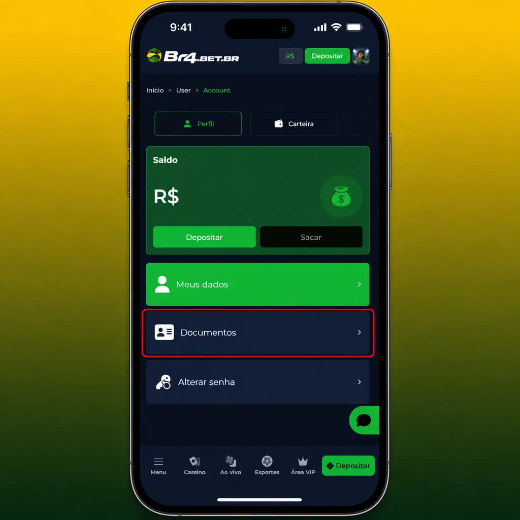 Passo a passo para verificar sua conta BR4bet: CPF, senha, documentos e comprovante de residência.