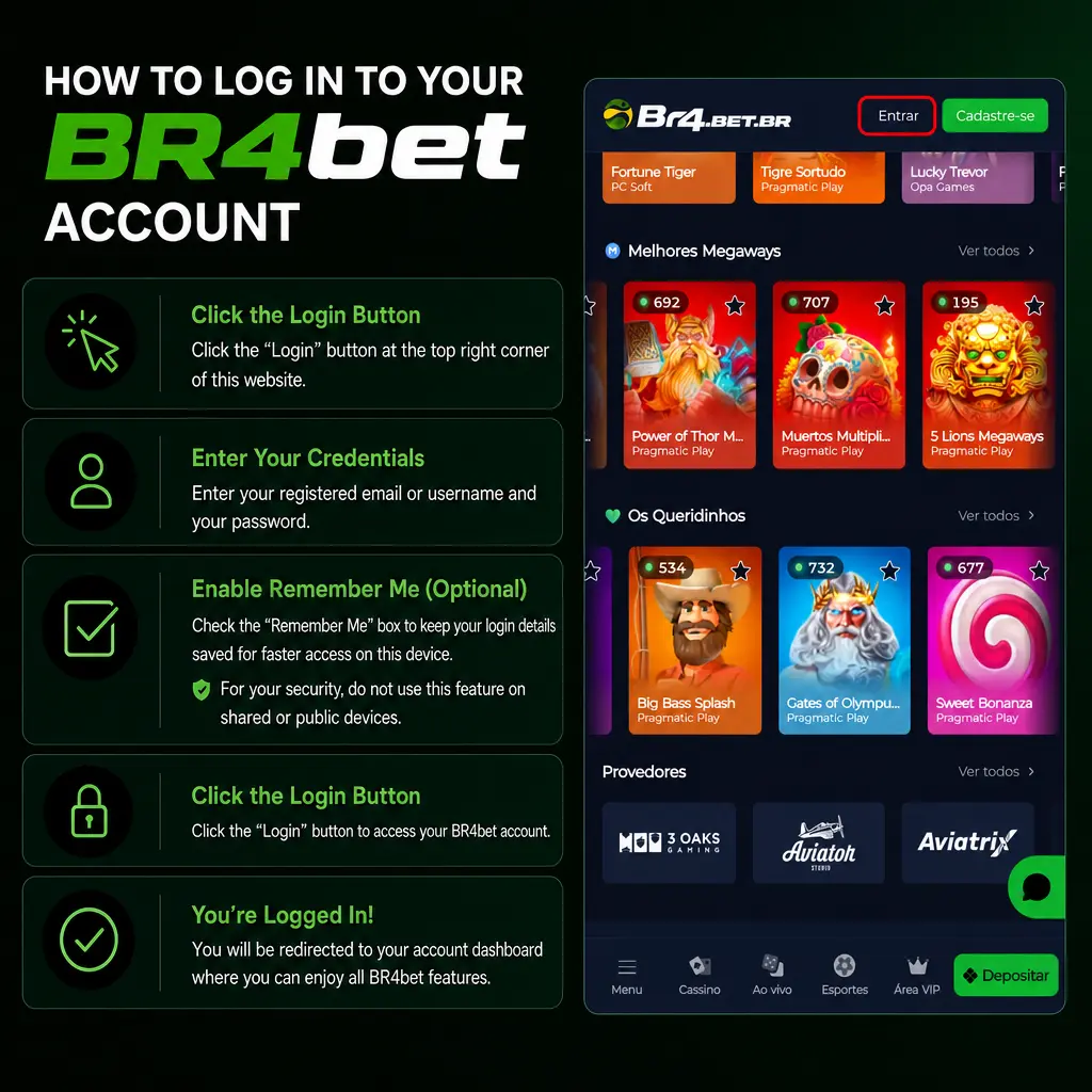 Passo a passo para sacar fundos na BR4bet: acesse a conta, vá em Caixa, escolha Pix e confirme o saque